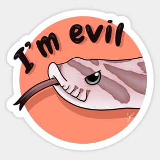 Lavender Western Hognose Snake, "I'm evil" Sticker